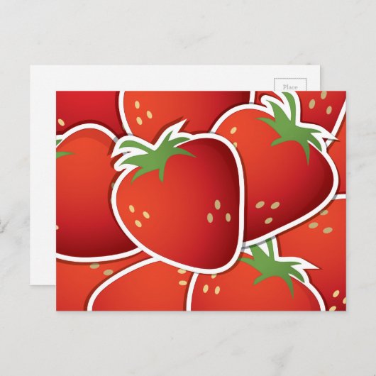 Funky aardbeien briefkaart (Voorkant / Achterkant)