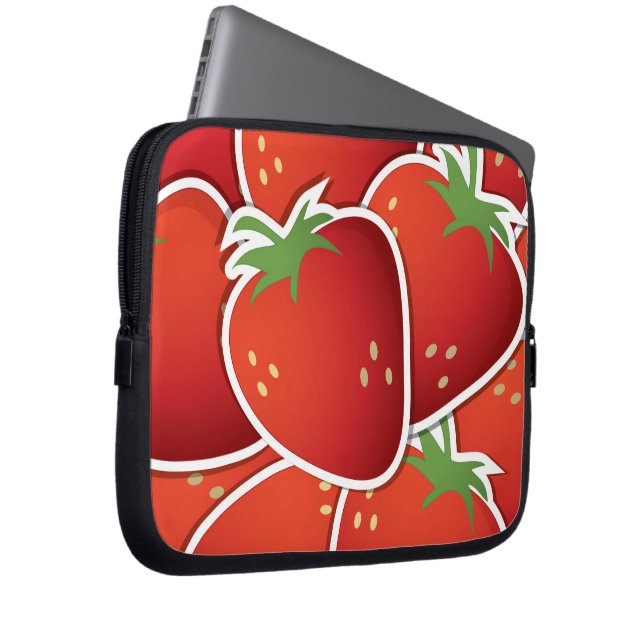 Funky aardbeien laptop sleeve (Voorkant Rechts)