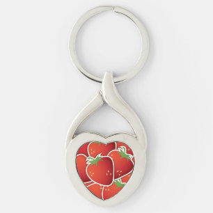 Funky aardbeien sleutelhanger