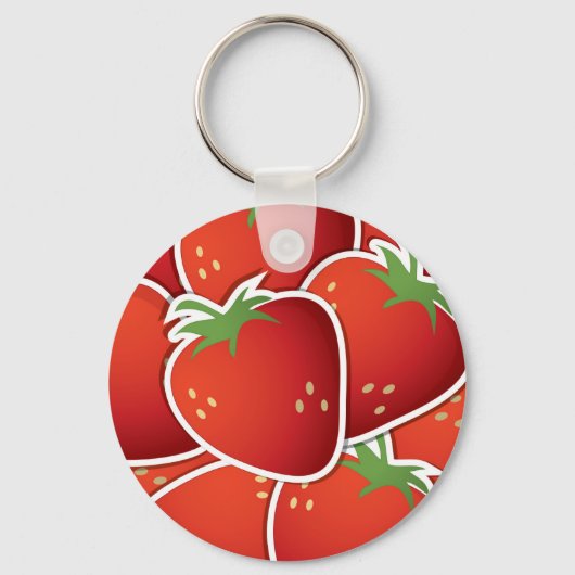 Funky aardbeien sleutelhanger (Voorkant)