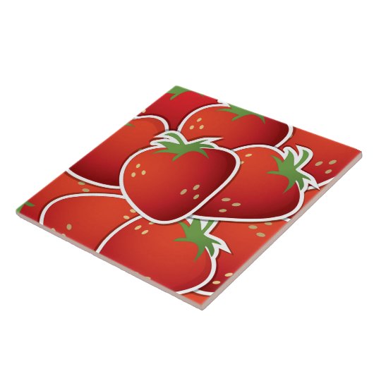 Funky aardbeien tegeltje (Zijkant)