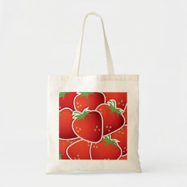Funky aardbeien tote bag