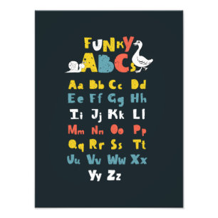 Funky ABC Early Learning ABC Art Foto Afdruk