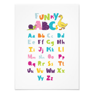 Funky ABC Early Learning ABC Art Foto Afdruk