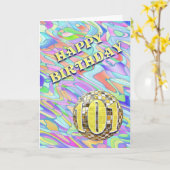 Funky abstract 101 verjaardagskaart kaart (Gele Bloem)