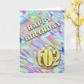 Funky abstract 102 verjaardagskaart kaart (Gele Bloem)