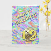 Funky abstract 12 verjaardagskaart kaart (Gele Bloem)