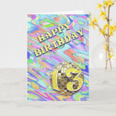 Funky abstract 13 verjaardagskaart kaart (Gele Bloem)