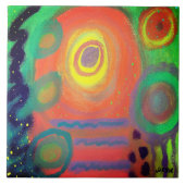 Funky Abstract Acryl Schilderen Tegeltje (Voorkant)