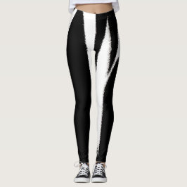 Funky Abstract Art Black White Leggings