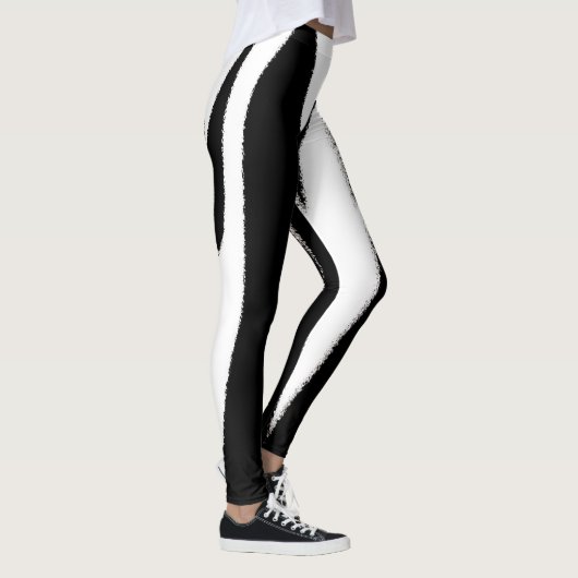 Funky Abstract Art Black White Leggings (Rechts)
