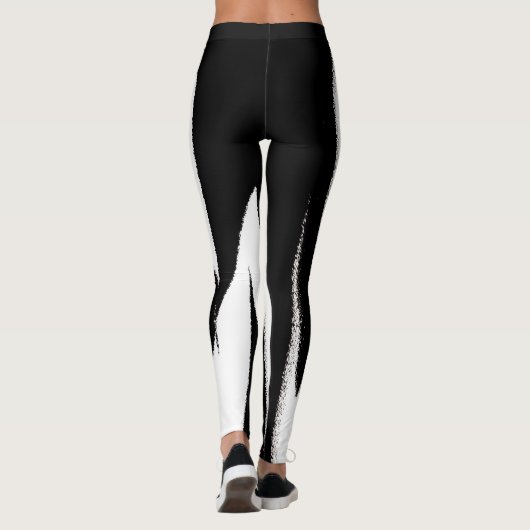 Funky Abstract Art Black White Leggings (Achterkant)