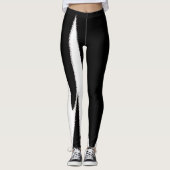 Funky Abstract Art Black White Leggings (Voorkant)