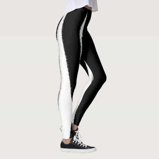 Funky Abstract Art Black White Leggings (Rechts)