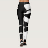 Funky Abstract Art Black White Leggings (Achterkant)