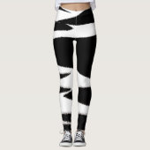 Funky Abstract Art Black White Leggings (Voorkant)