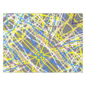 Funky Abstract Art Blue Grey Yellow Tafelkleed (Voorkant (Horizontaal))