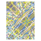 Funky Abstract Art Blue Grey Yellow Tafelkleed (Voorkant)