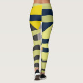 Funky Abstract Art Bord Pastel Charcoal Yellow Leggings (Achterkant)