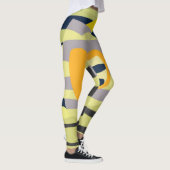 Funky Abstract Art Bord Pastel Charcoal Yellow Leggings (Rechts)