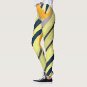 Funky Abstract Art Bord Pastel Charcoal Yellow Leggings (Links)