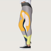 Funky Abstract Art Bord Pastel Charcoal Yellow Leggings (Links)
