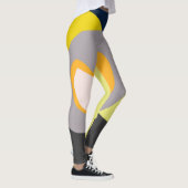 Funky Abstract Art Bord Pastel Charcoal Yellow Leggings (Rechts)