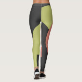 Funky Abstract Art Bord Pastel Houtskool Koraal Leggings (Achterkant)