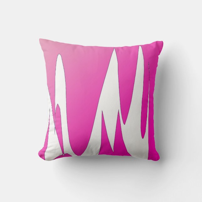 Funky Abstract Art Coral White Kussen (Voorkant)