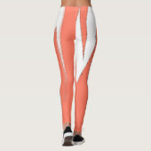 Funky Abstract Art Coral White Leggings (Achterkant)