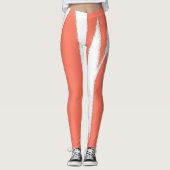 Funky Abstract Art Coral White Leggings (Voorkant)