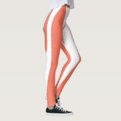 Funky Abstract Art Coral White Leggings (Rechts)