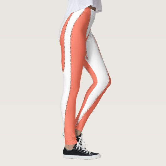Funky Abstract Art Coral White Leggings (Rechts)