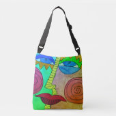 Funky Abstract Art Face Crossbody Tas (Voorkant)