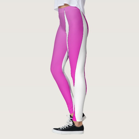 Funky Abstract Art Paars Pink White Leggings (Links)