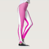Funky Abstract Art Paars Pink White Leggings (Rechts)