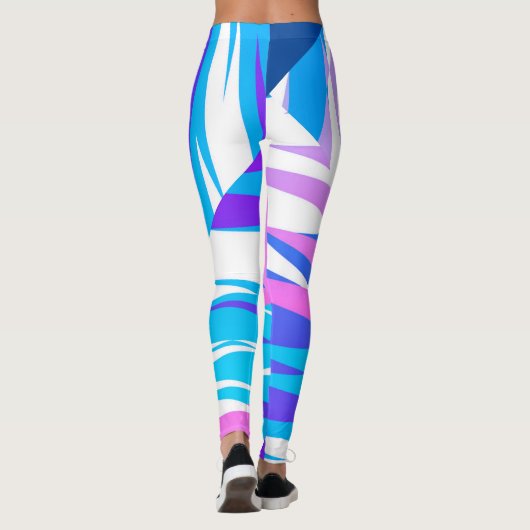 Funky Abstract Art Pastel Pink Paars Leggings (Achterkant)