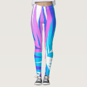 Funky Abstract Art Pastel Pink Paars Leggings (Voorkant)