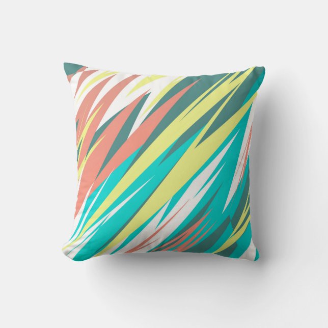 Funky Abstract Art Pastel Turquoise White Kussen (Voorkant)