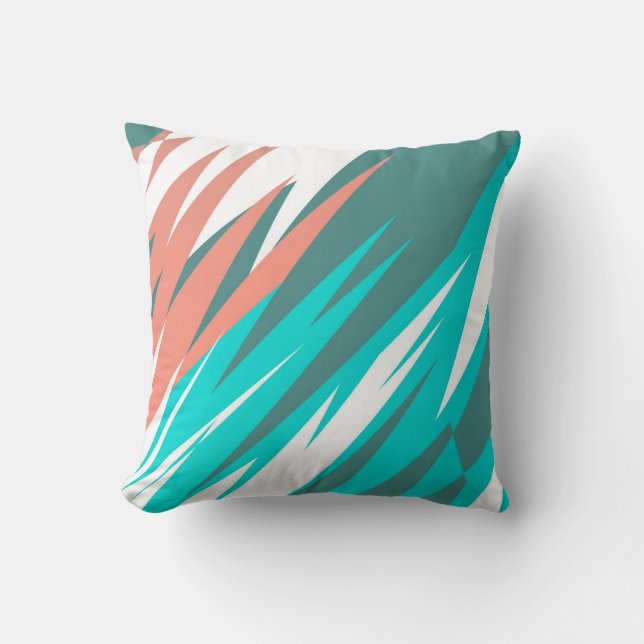 Funky Abstract Art Pastel Turquoise White Kussen (Voorkant)