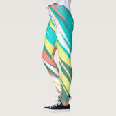 Funky Abstract Art Pastel Turquoise White Leggings (Links)