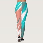 Funky Abstract Art Pastel Turquoise White Leggings (Achterkant)