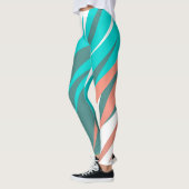 Funky Abstract Art Pastel Turquoise White Leggings (Links)