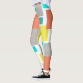 Funky Abstract Art Pastel Turquoise Yellow Leggings (Links)