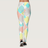 Funky Abstract Art Pastel Turquoise Yellow Leggings (Achterkant)