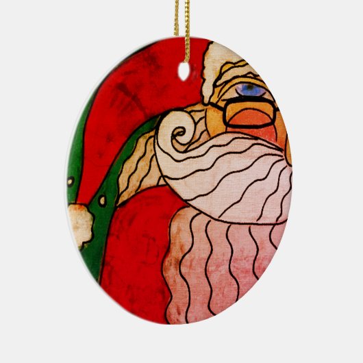 Funky Abstract Art Santa Claus Keramisch Ornament (Rechts)
