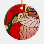Funky Abstract Art Santa Claus Keramisch Ornament (Voorkant)