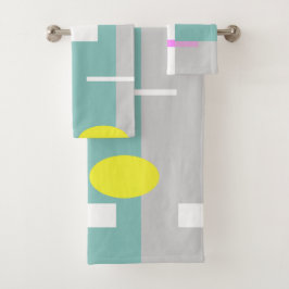 Funky Abstract Art Turquoise Pink Pastel Theme  Bad Handdoek