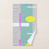Funky Abstract Art Turquoise Pink Pastel Theme  Bad Handdoek (Handdoek)