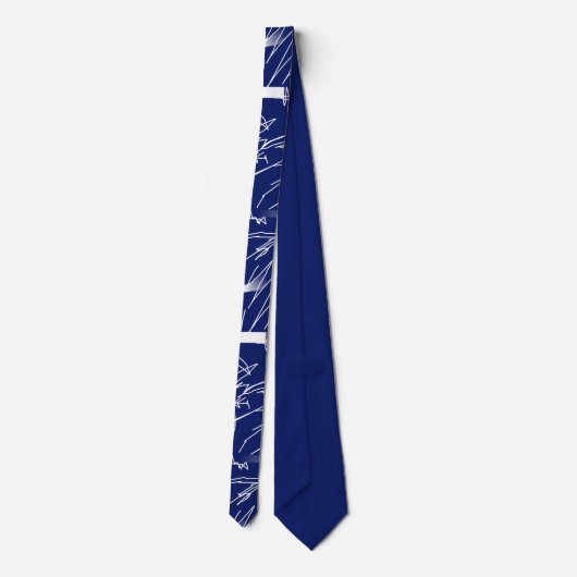 Funky Abstract Art White Pattern Stropdas (Achterkant)
